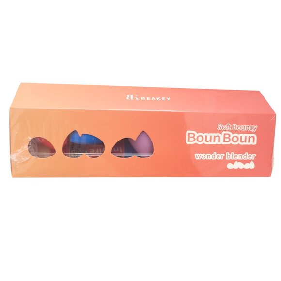 BEAKEY Multi-colored Makeup Sponges Boun Boun Latex-Free 5 pcs New in Box - Picture 2 of 9
